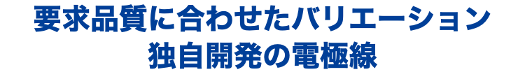 要求品質に合わせたバリエーション 独自開発の電極線